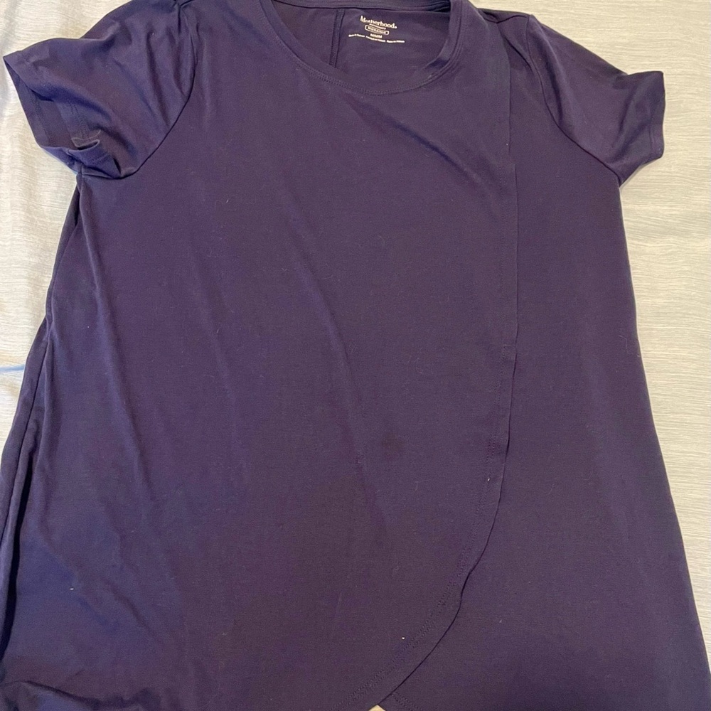 Nursing Navy Blue Short Sleeve Top